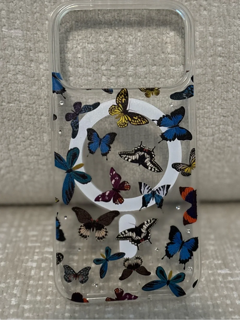 iPhone 17 Clear Butterfly Crystal Case